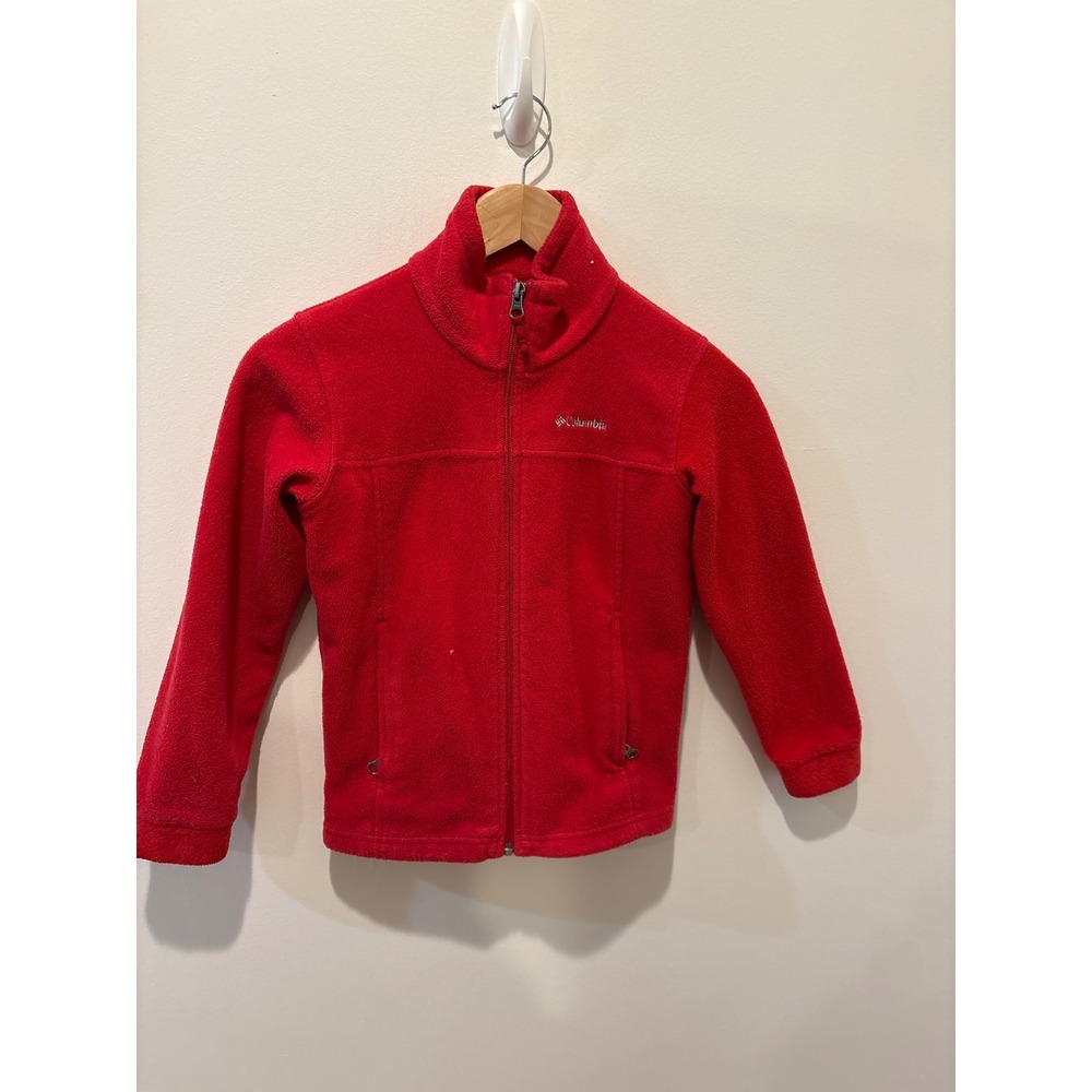 Columbia‎ Girls Fleece Jacket Full Zip Red Active Outdoor Youth Size M